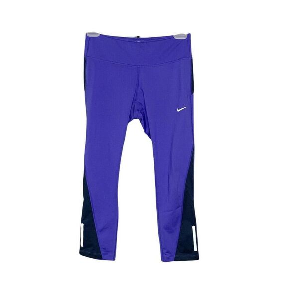 Nike Dri-Fit Women’s Capri Purple/Periwinkle Running Leggings Small Drawstring - Picture 1 of 10